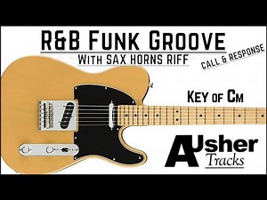 R&B Funk Groove in C minor with Sax Riffs| Guitar Backing Track