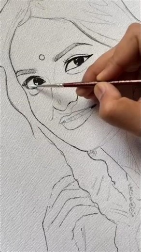 Women portrait#acrylicpainting #shortsfeed #art #trending #drawing #ytshorts #Womenportrait