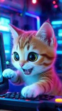Cute cat playing with the computer #cat #cute #funny