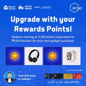 29K views · 68 reactions | You’ve earned your ✨Rewards Points✨, now use those points to power up!  Redeem your RCBC Credit Cards Rewards Points for Shopping Vouchers, and upgrade your tech at Beyond The Box, Digital Walker, and open_source by Beyond The Box until December 31, 2025. To redeem, just chat with Erica on the RCBC Credit website or call (02) 8888-1888. Details here: https://rcbccredit.com/promos/RWDIGITS | RCBC Credit | Facebook