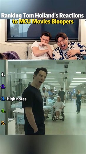 Ranking Tom Holland's Reactions to MCU Movies Bloopers#tomholland