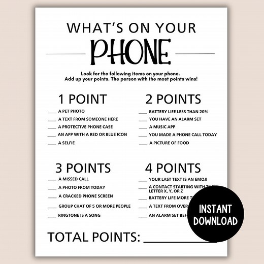 Icebreaker Game, Printable Whats on Your Phone Game, Phone Trivia Game, Easy Party Starter Game, Trivia Icebreaker Game, Office Party Game - Etsy