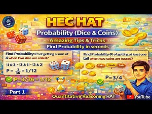 Probability Questions, Find Probability of Dice and Coins in seconds with Amazing tricks #hechat