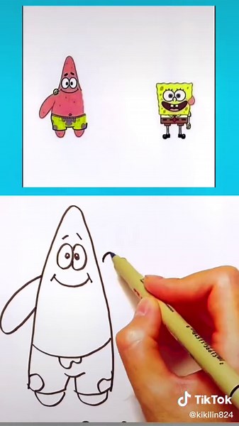 Cute Spongebob and Patrick Drawing Trick!