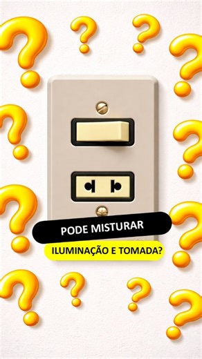 Pode misturar iluminação e tomadas no mesmo circuito? ⚡ Essa pergunta sempre gera treta, mas a NBR 5410 é clara: a regra geral é separar os circuitos. Separar iluminação de tomadas aumenta a segurança, facilita a manutenção e evita aquele clássico cenário de um curto em um equipamento deixar a casa inteira no escuro. A norma permite exceção, principalmente em residências pequenas, desde que o circuito misto não ultrapasse 16A, esteja dividido em dois ou mais circuitos e nunca inclua cozinha, lav