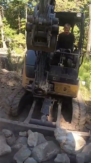 Moving boulders from the house building site