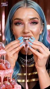 9.7K views · 351 reactions | Dessert just leveled up ✨ Glass strawberries dipped into a flowing strawberry chocolate fountain: shimmering, crunchy, and melting into candy silk. Sweet, smooth, and dangerously satisfying. Would you bite the crystal fruit or sip the fountain first?  #glassstrawberries #fantasyasmr #asmreating #oddlysatisfying #chocolatefountain | Faux Feast | Facebook