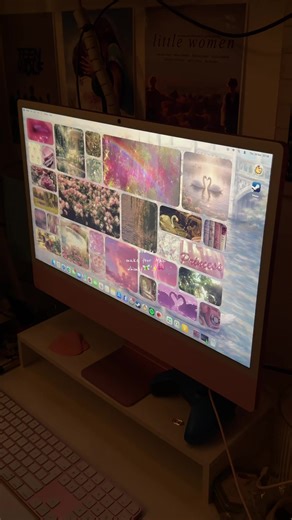 how to get yourself the cutest computer home screen🩷 the widget app i used was color widgets🎀 #howto #computer #whimsy #pink #pinkaesthetic