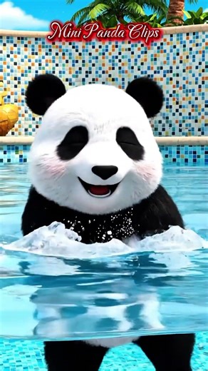 Cute Panda Enjoying a Swim