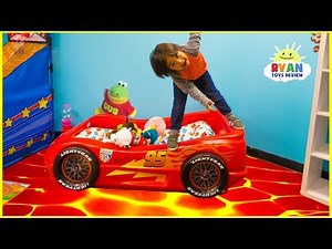 Ryan plays The Floor is Lava Challenge with Gus - Videos For Kids