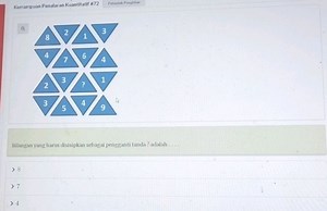 What number should replace the question mark?[Image of a patt... | Filo