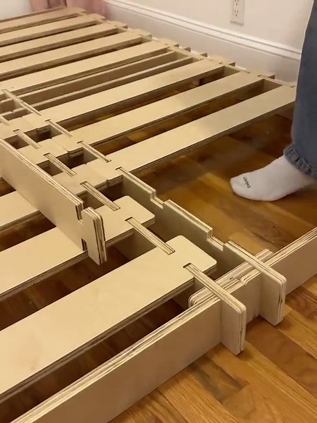Tool-free Japandi Birch Platform Bed Frame – Queen Size Low Profile Wood Base - Etsy