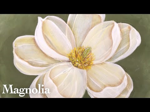 How to paint a white magnolia flower