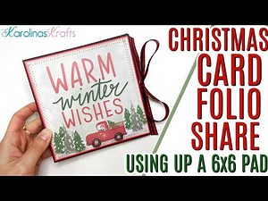 Christmas Card Trifold Card Folio from 6x6 Paper Pad, Using up Say Freeze 6x6 Paper Pad