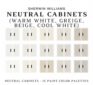 NEUTRAL CABINET COLORS Sherwin Williams, White Kitchen Cabinets, Bathroom Cabinets, Kitchen Cabinet Colors, Kitchen Wall Cabinets, Greige - Etsy