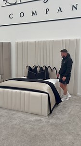 We provide bespoke, luxury beds to the UK & USA! 🇬🇧🇺🇸 Bellagio X Bed Low sides - High foot and Cream soft velvet King size 7ft high headboard Cloud 3000 mattress ☁️ Shop through the link in our bio – taking you straight to our UK 🇬🇧 & USA 🇺🇸 websites, where you’ll find every product, price & dimension. | The Luxury Bed Company