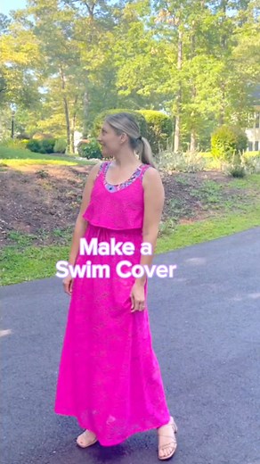 Swim cover-ups don't have to be boring! To get this look, you'll just need: ➡️ Lacey fabric ➡️ Our Mariza Garden Party Dress Pattern Sew it up as per the instructions (or follow along with the video tutorial!). Let me know what you think about this idea in the comments! ❤️ #ellieandmac #ellieandmacpatterns #ellieandmac_patterns #diyswim #diyswimcoverup #sewswimwear #sewnotboring #sewexcited #sewforme #isewmyclothes #diysewing #handmade | Ellie & Mac