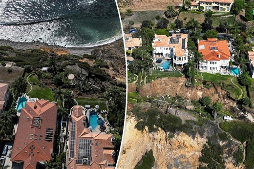 Luxury California mansions on the brink of falling into the Pacific Ocean — following a bluff collapse