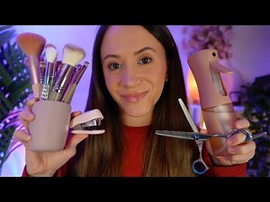 ASMR Makeover, Haircut, & Photoshoot (personal attention, realistic haircut, makeup)
