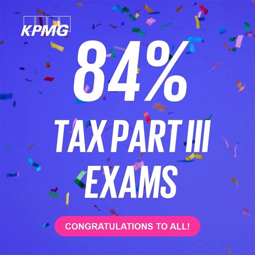 KPMG Ireland on Instagram: "We’re thrilled to celebrate the exceptional achievements of our KPMG Associates in the AITI Chartered Tax Adviser (CTA) Part 3 Tax exams - with an impressive 84% pass rate, well above the national average. 🎉 A special congratulations to our two standout performers who ranked in the ITI Top 10 nationally, securing 1st and 3rd place – a remarkable testament to their dedication and talent. 🙌 At KPMG, we’re committed to empowering our people. Through an annual investmen