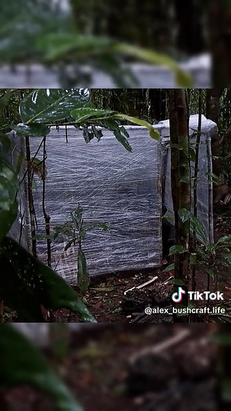 DIY Outdoor Shelter Building with Plastic Wrap