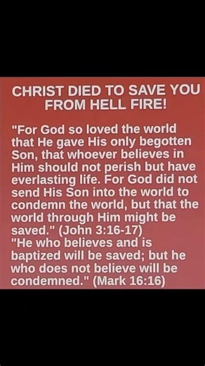 CHRIST DIED TO SAVE YOU FROM HELL FIRE #Godinspiredmessage #faithinchrist #Bibleverses #godslove