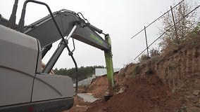 Machine Levels Construction Area Dragging Mound of Earth Stock Video - Video of ground, flatten: 388872181