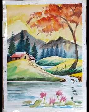 Easy biggeners water colour painting 🎨 shorts video