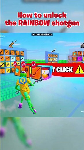 how to get the secret rainbow shotgun in 1v1 with every gun map code 9279-5398-8902 #fortnite