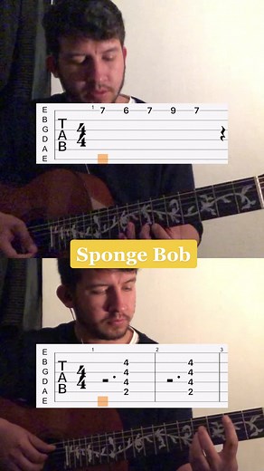 A sponge bob them guitar tabs #guitar #spongebob #bobesponja #tabs #guitartabs #cover #tutorial