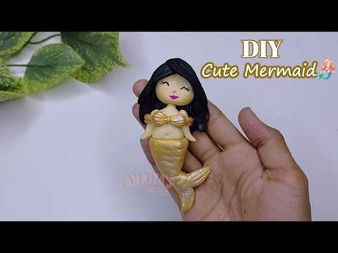 DIY Cute Clay Mermaid Making 🧜‍♀️ | Easy Mermaid Making with Clay #diy #mermaid #clay #shorts