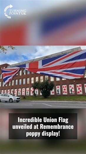 Incredible Union Flag unveiled at Remembrance poppy display! | Turning Point UK