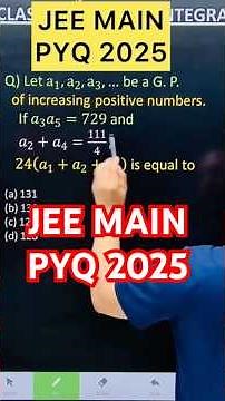 Q) Let a1, a2, a3, ... be a G. P. of increasing positive numbers.If a3a5 = 729 and a2 + a4 = 111/4,