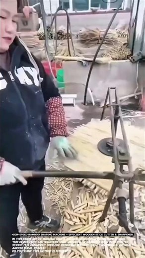 High-Speed Bamboo Shaping Machine – Efficient Wooden Stick Cutter & Sharpener.