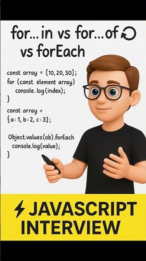for...in vs for...of vs forEach 🔥 | JavaScript Interview Explained with Examples #coding