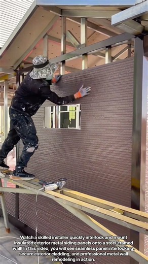 "Satisfying Exterior Metal Siding & Cladding Installation"#shorts