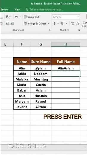 CONCATENATE Function in Excel