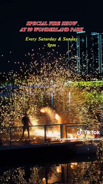 Every Saturday & Sunday at 9PM, 99 Wonderland Park explodes with an insane Fire Show Performance! Get ready for blazing stunts, explosive energy, and a night that lights up the whole park. This is the weekend highlight you don’t want to miss! 🔥🔥 Grab your friends, lock in your spot, and feel the heat up close. One show, and you’ll be hooked. See you this weekend! ✨🔥