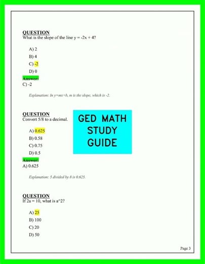 GED MATH STUDY GUIDE video