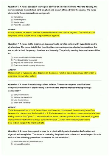 Obstetrical Nursing Intrapartum NCLEX | Practice Questions w/ Rationales (FHR, Labor, Emergencies)