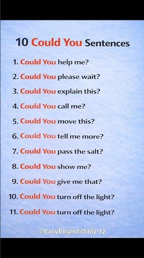 10 “Could You” Sentences in English | Speak Polite English Easily 🙏🔥 #easyenglisheveryday