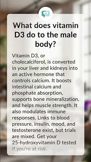 What does vitamin D3 do to the male body?