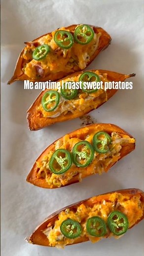 Twice Baked Jalapeño Popper Sweet Potatoes (High Protein Recipe)