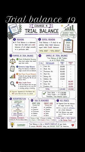 TRIAL BALANCE | Course 4 — meaning, purpose & format of a Trial Balance with a practical sample