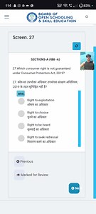 Which consumer right is not guaranteed under the Consumer Prote... | Filo
