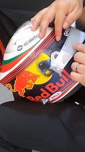 This is how we take care of our helmets during a race weekend. After Nikola Tsolov's victory in the F3 Sprint Race in Bahrain, his HP77 was cleaned and prepared for the next session. | Bell Racing