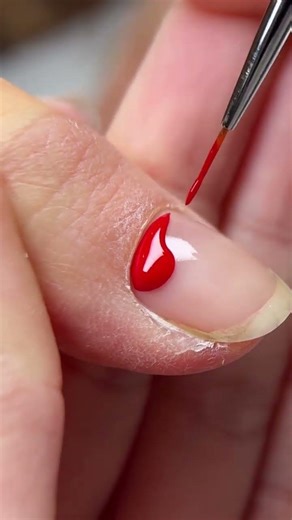 Red color 😍 nailart design 👌 #nails #naildesign #youtubeshorts #nailart #viralvideo #trending #love