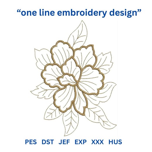 Minimalist Floral Line Art Embroidery Design (instant Download) - Etsy