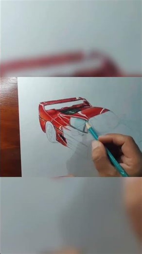 4 HOURS in 50 SECONDS! Drawing Ferrari F50 🏎️🔥 #drawing #ferrari #f50