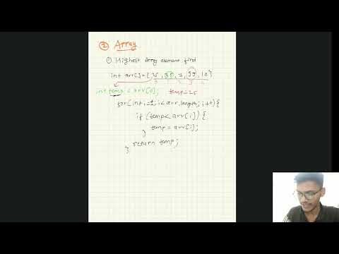 Finding Highest Element from the Array - DSA question in Java
